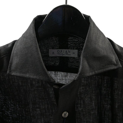 26SS ORIAN リネン100% ホリゾンタルカラードレスシャツ / Vintage Classic A. ブラック 38 | GUARDAROBA MILANO OFFICIAL STORE