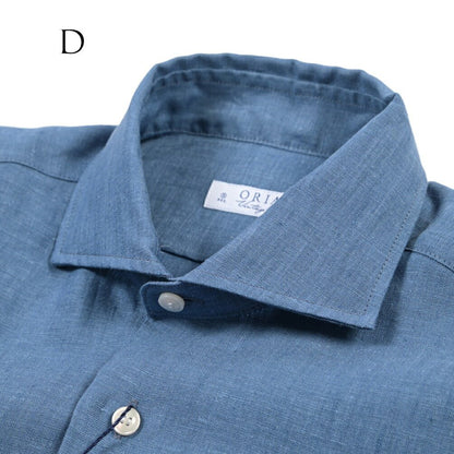 26SS ORIAN リネン100% ホリゾンタルカラードレスシャツ / Vintage Classic A. ブラック 38 | GUARDAROBA MILANO OFFICIAL STORE