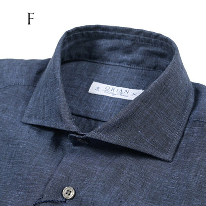 26SS ORIAN リネン100% ホリゾンタルカラードレスシャツ / Vintage Classic A. ブラック 38 | GUARDAROBA MILANO OFFICIAL STORE