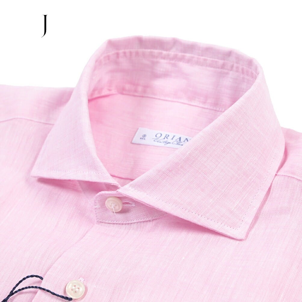26SS ORIAN リネン100% ホリゾンタルカラードレスシャツ / Vintage Classic A. ブラック 38 | GUARDAROBA MILANO OFFICIAL STORE