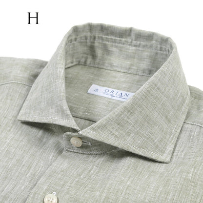 26SS ORIAN リネン100% ホリゾンタルカラードレスシャツ / Vintage Classic A. ブラック 38 | GUARDAROBA MILANO OFFICIAL STORE