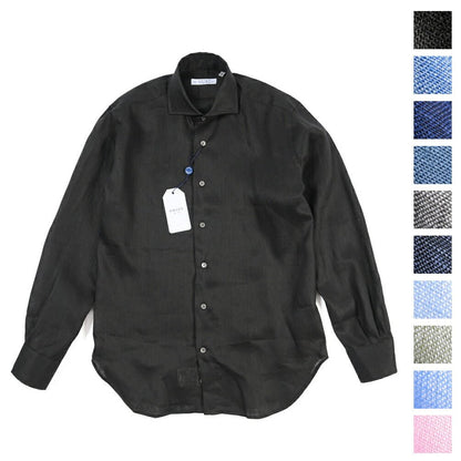 26SS ORIAN リネン100% ホリゾンタルカラードレスシャツ / Vintage Classic A. ブラック 38 | GUARDAROBA MILANO OFFICIAL STORE