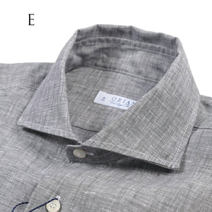 26SS ORIAN リネン100% ホリゾンタルカラードレスシャツ / Vintage Classic A. ブラック 38 | GUARDAROBA MILANO OFFICIAL STORE