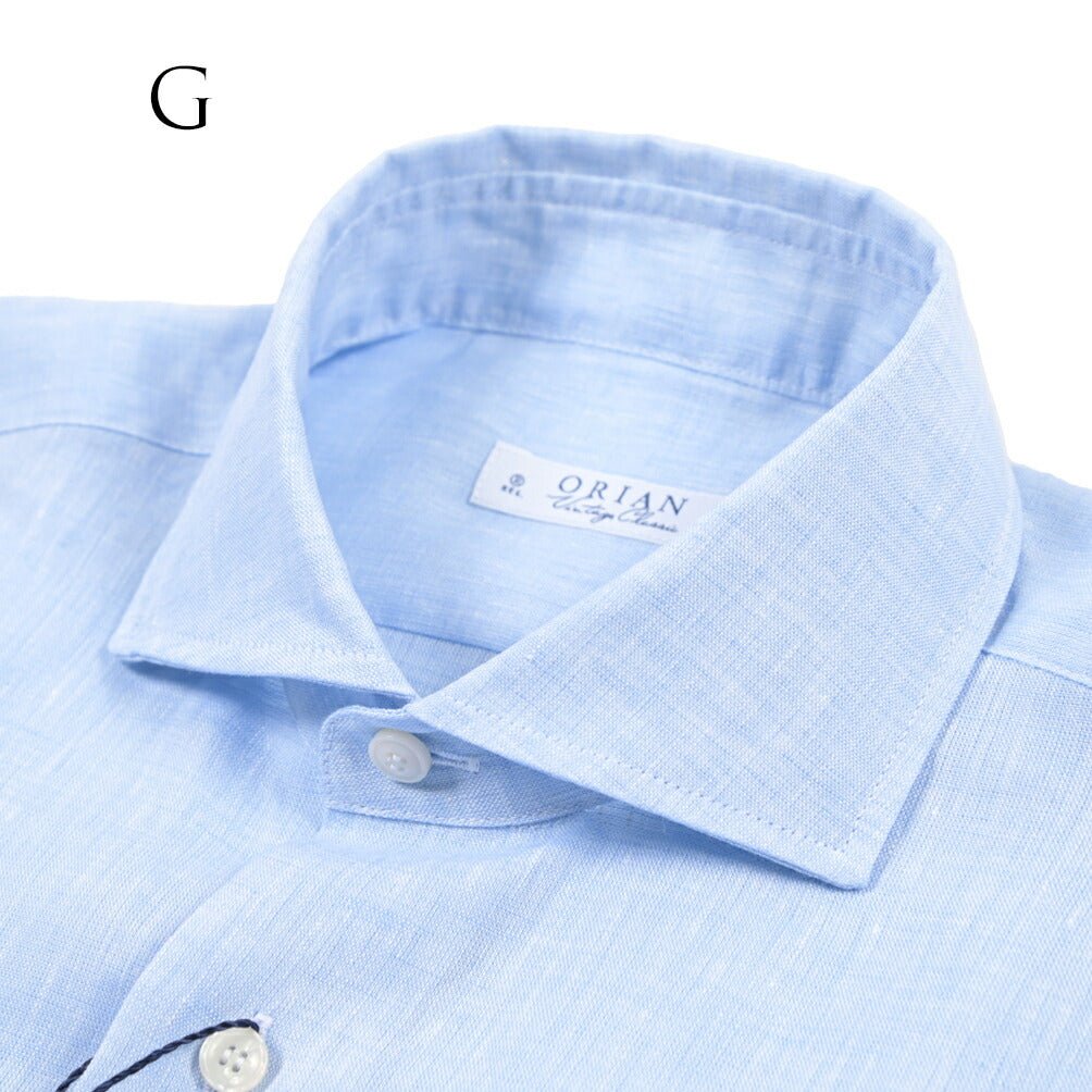 26SS ORIAN リネン100% ホリゾンタルカラードレスシャツ / Vintage Classic A. ブラック 38 | GUARDAROBA MILANO OFFICIAL STORE