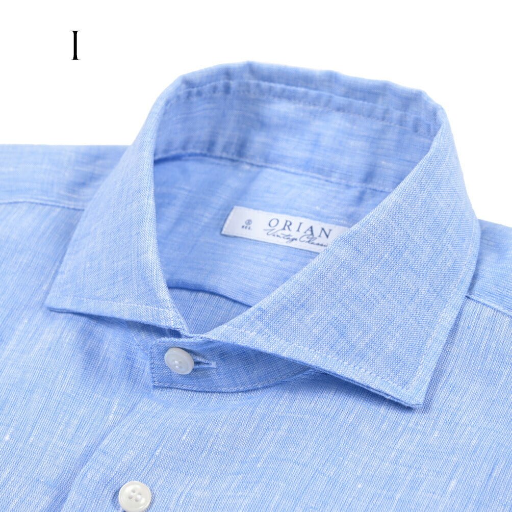 26SS ORIAN リネン100% ホリゾンタルカラードレスシャツ / Vintage Classic A. ブラック 38 | GUARDAROBA MILANO OFFICIAL STORE