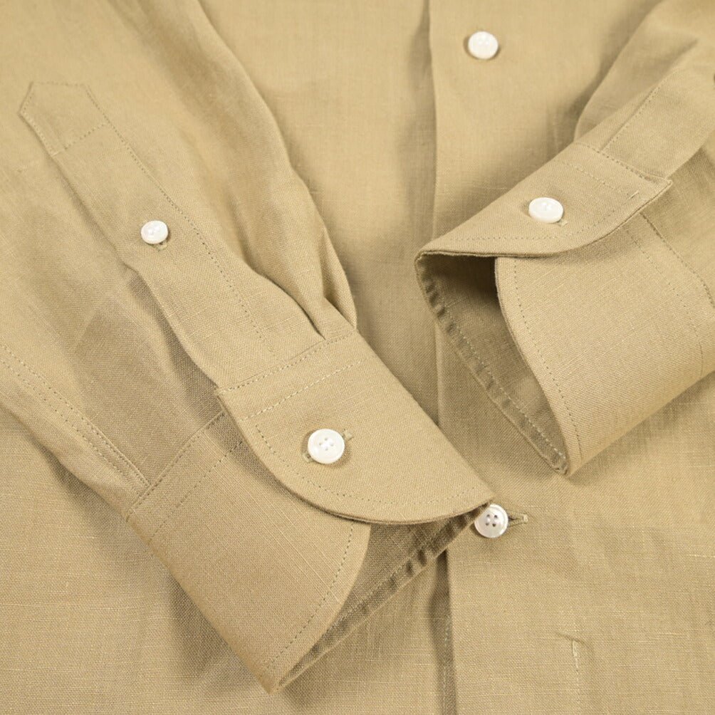 26SS ORIAN リネン100% ホリゾンタルカラードレスシャツ / Vintage Classic A. カーキ 38 | GUARDAROBA MILANO OFFICIAL STORE