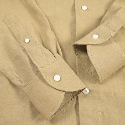 26SS ORIAN リネン100% ホリゾンタルカラードレスシャツ / Vintage Classic A. カーキ 38 | GUARDAROBA MILANO OFFICIAL STORE
