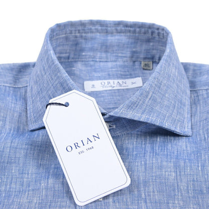 26SS ORIAN リネン100% ホリゾンタルカラードレスシャツ / Vintage Classic A. ブルー 38 | GUARDAROBA MILANO OFFICIAL STORE