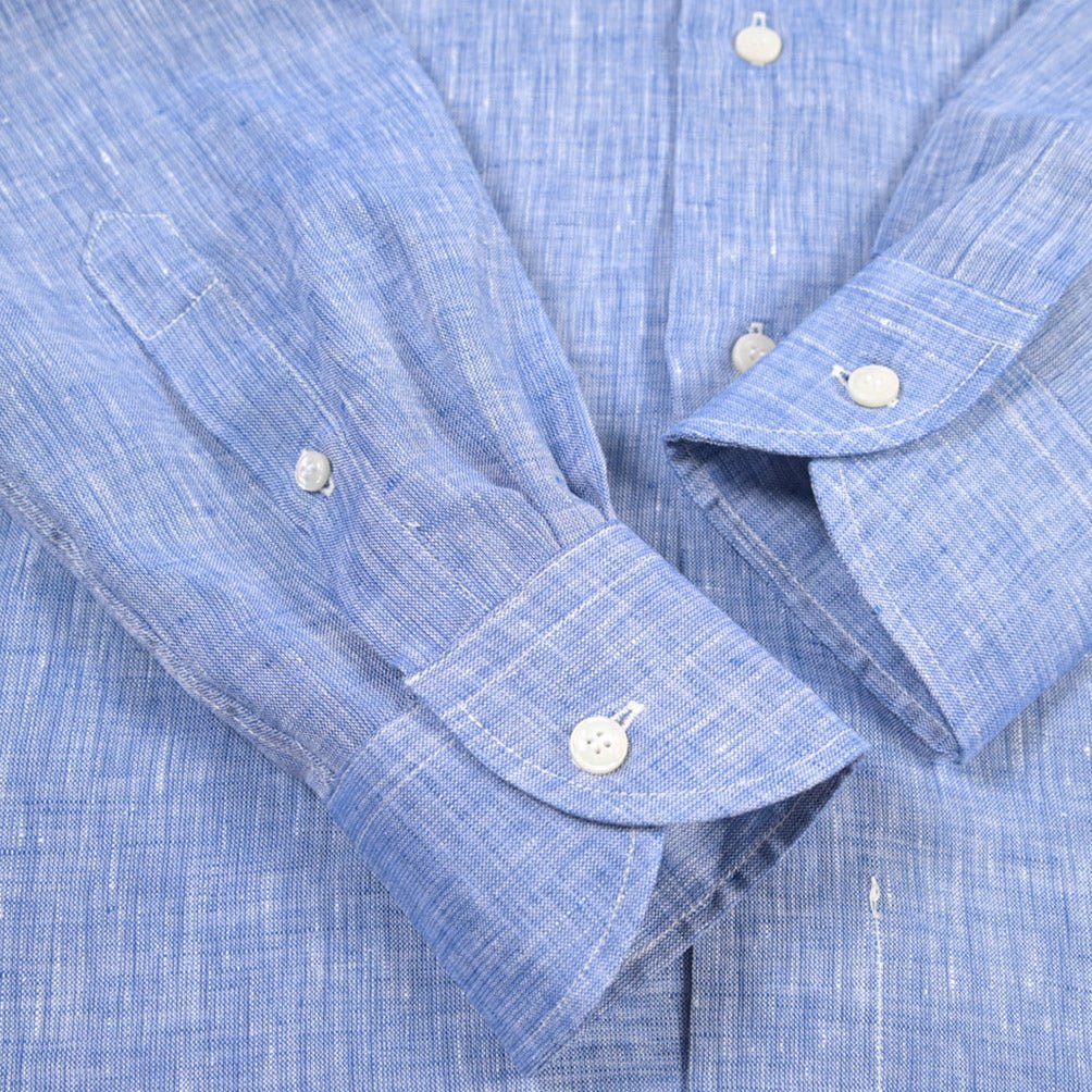 26SS ORIAN リネン100% ホリゾンタルカラードレスシャツ / Vintage Classic A. ブルー 38 | GUARDAROBA MILANO OFFICIAL STORE