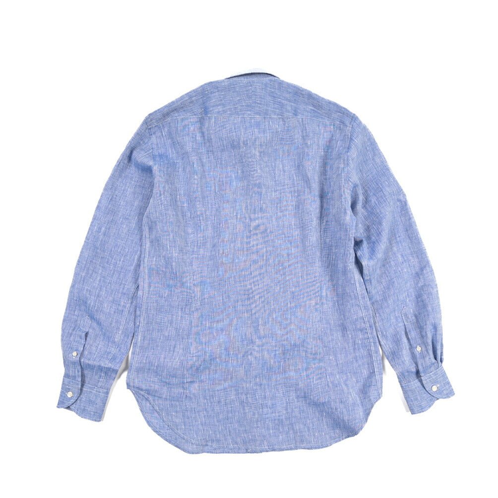 26SS ORIAN リネン100% ホリゾンタルカラードレスシャツ / Vintage Classic A. ブルー 38 | GUARDAROBA MILANO OFFICIAL STORE