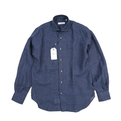 26SS ORIAN リネン100% ホリゾンタルカラードレスシャツ / Vintage Classic A. ブルー 38 | GUARDAROBA MILANO OFFICIAL STORE