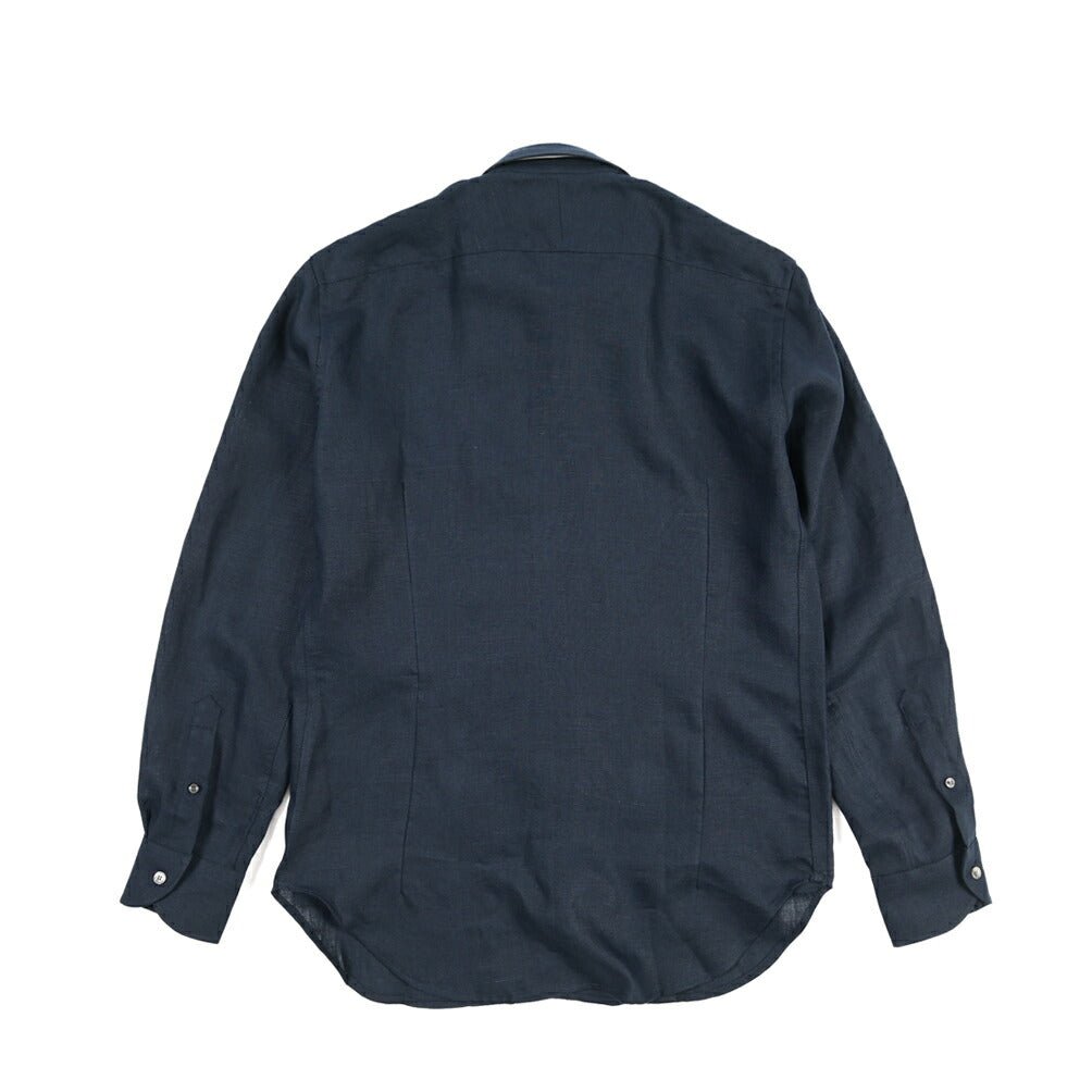 26SS ORIAN リネン100% ホリゾンタルカラードレスシャツ / Vintage Classic A. ネイビー 38 | GUARDAROBA MILANO OFFICIAL STORE