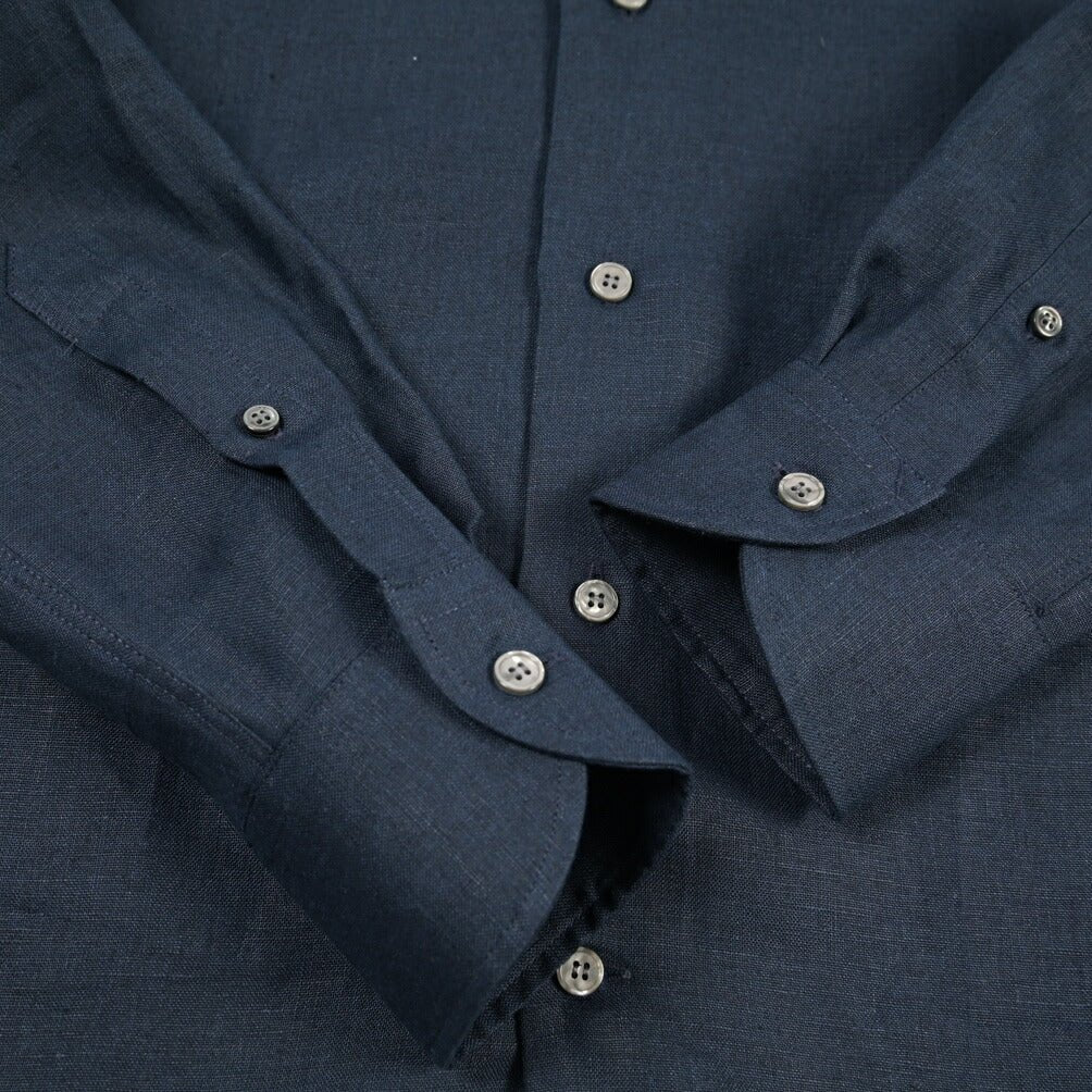 26SS ORIAN リネン100% ホリゾンタルカラードレスシャツ / Vintage Classic A. ネイビー 38 | GUARDAROBA MILANO OFFICIAL STORE