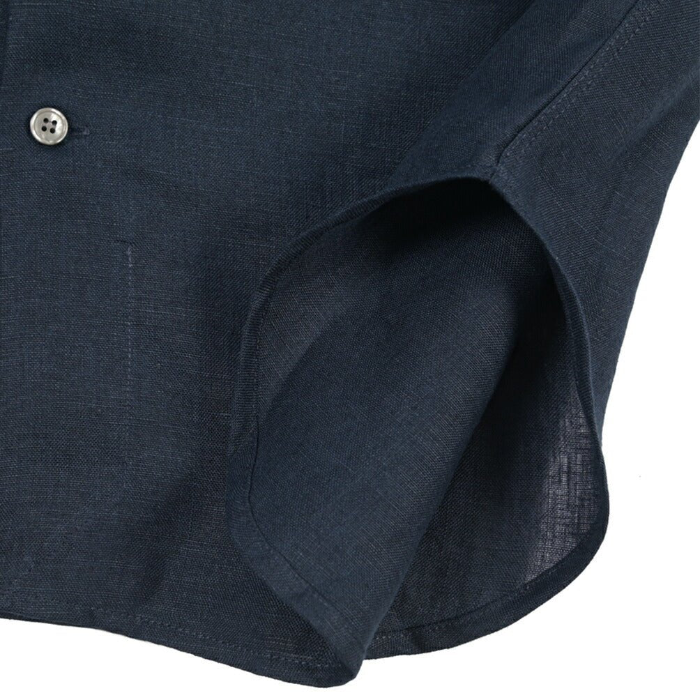 26SS ORIAN リネン100% ホリゾンタルカラードレスシャツ / Vintage Classic A. ネイビー 38 | GUARDAROBA MILANO OFFICIAL STORE