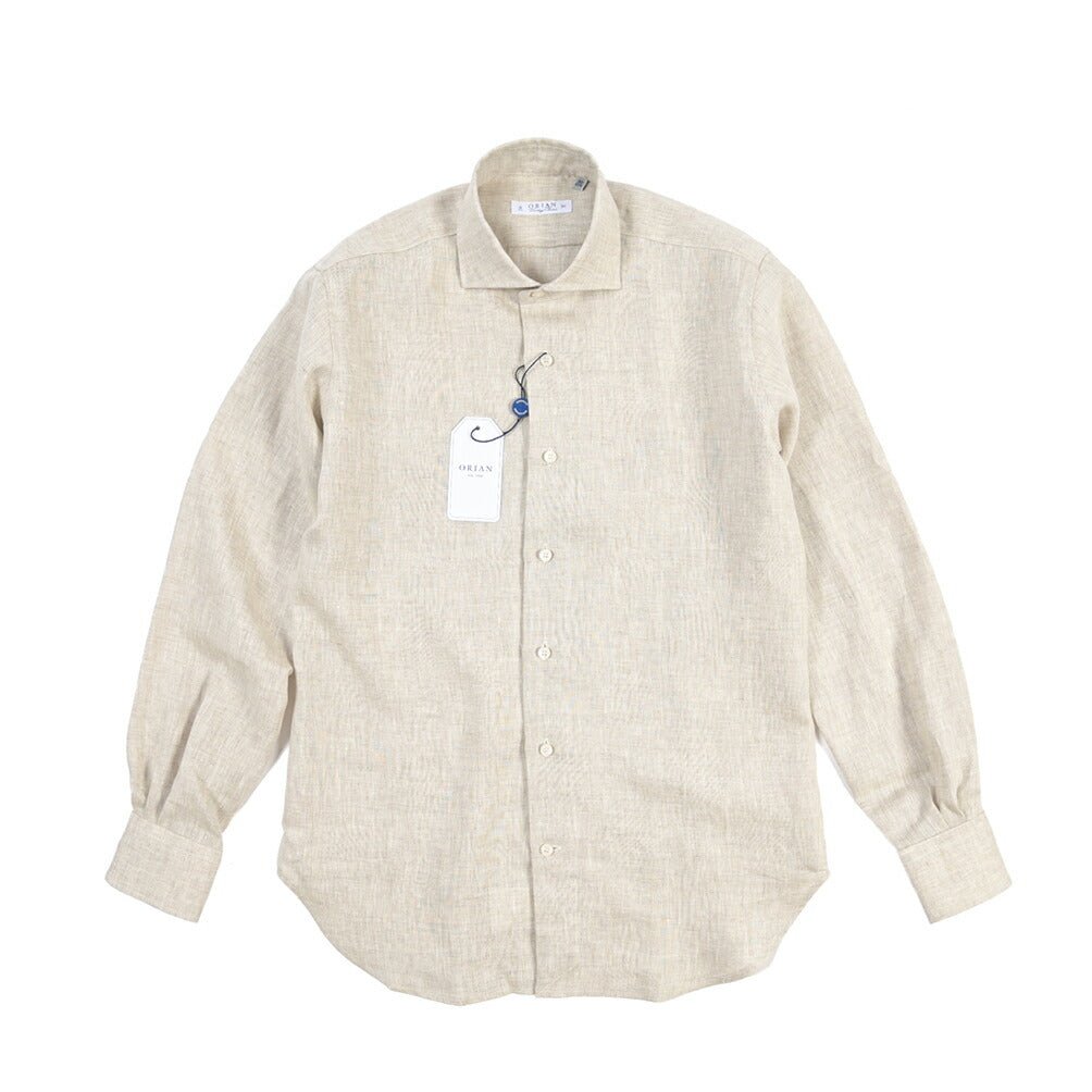 26SS ORIAN リネン100% ホリゾンタルカラードレスシャツ / Vintage Classic A. ネイビー 38 | GUARDAROBA MILANO OFFICIAL STORE