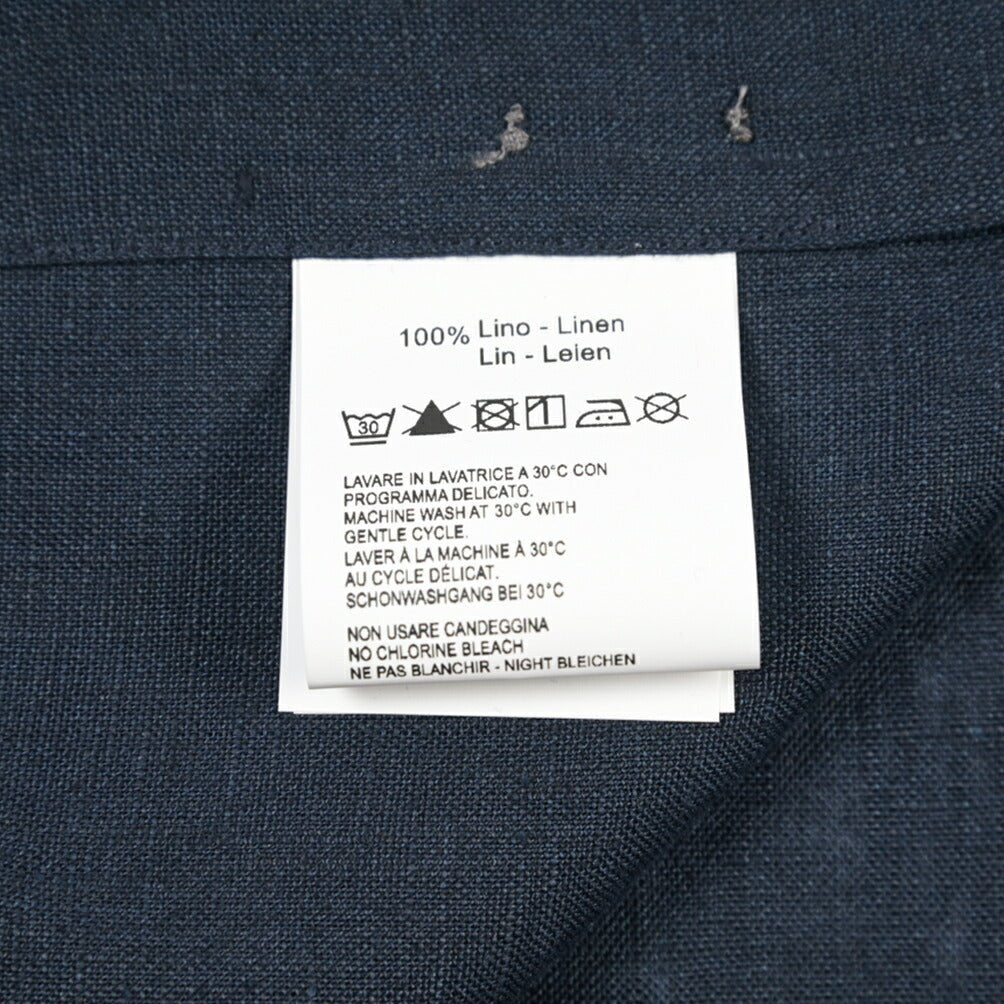 26SS ORIAN リネン100% ホリゾンタルカラードレスシャツ / Vintage Classic A. ネイビー 38 | GUARDAROBA MILANO OFFICIAL STORE