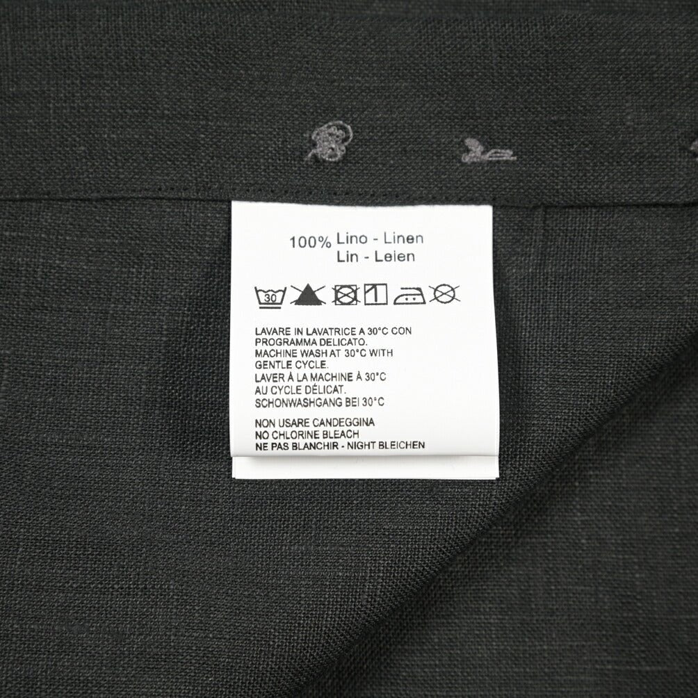 26SS ORIAN リネン100% ホリゾンタルカラードレスシャツ / Vintage Classic ブラック 38 | GUARDAROBA MILANO OFFICIAL STORE