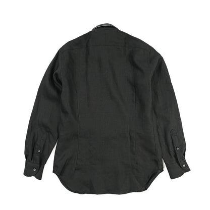 26SS ORIAN リネン100% ホリゾンタルカラードレスシャツ / Vintage Classic ブラック 38 | GUARDAROBA MILANO OFFICIAL STORE