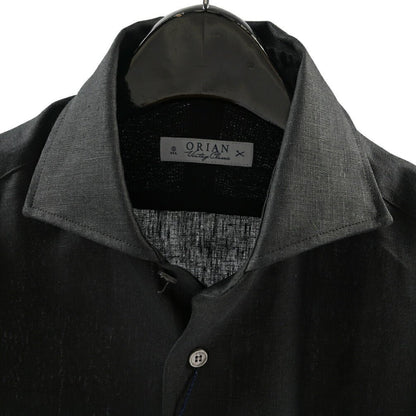 26SS ORIAN リネン100% ホリゾンタルカラードレスシャツ / Vintage Classic ブラック 38 | GUARDAROBA MILANO OFFICIAL STORE