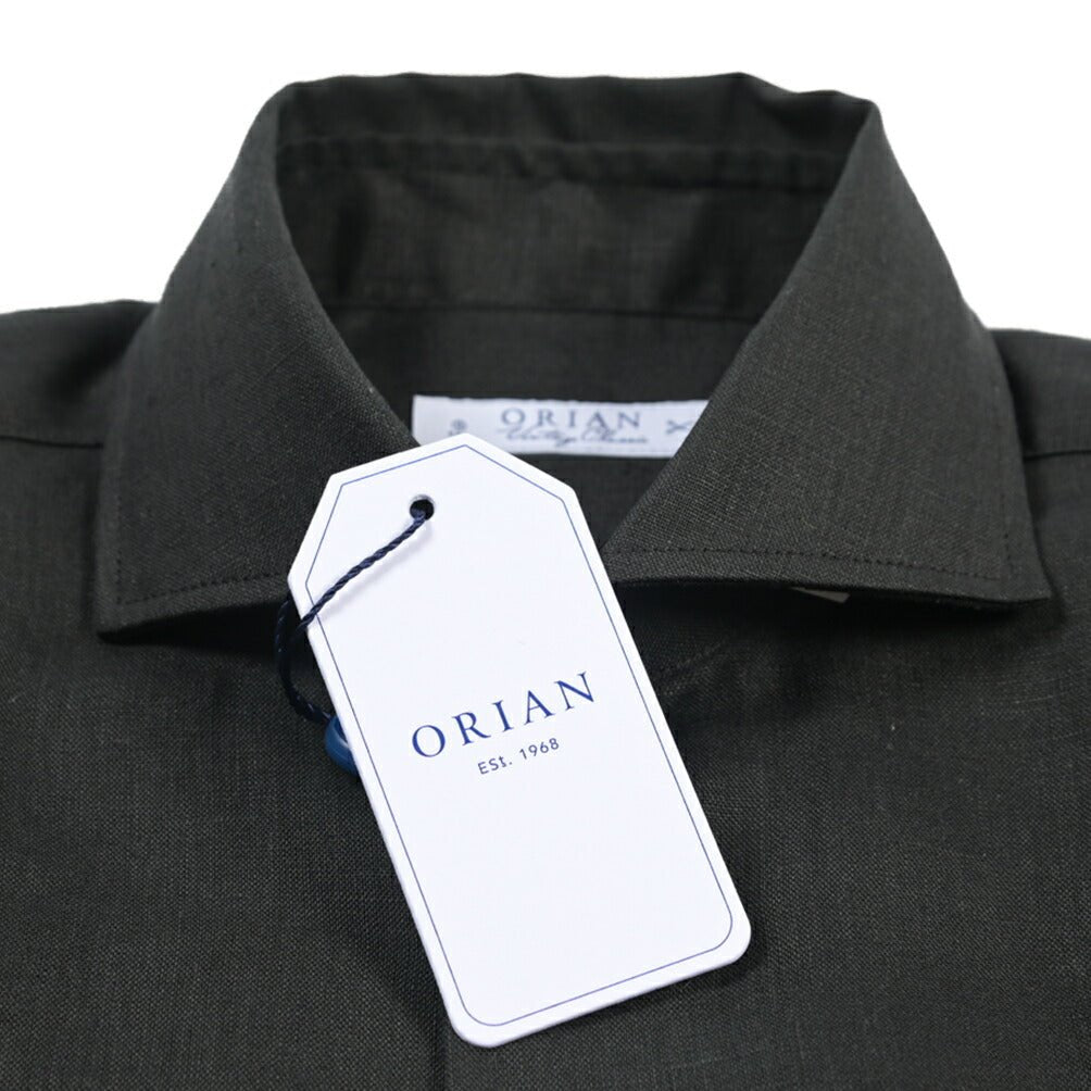 26SS ORIAN リネン100% ホリゾンタルカラードレスシャツ / Vintage Classic ブラック 38 | GUARDAROBA MILANO OFFICIAL STORE