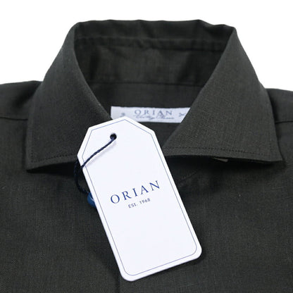 26SS ORIAN リネン100% ホリゾンタルカラードレスシャツ / Vintage Classic ブラック 38 | GUARDAROBA MILANO OFFICIAL STORE