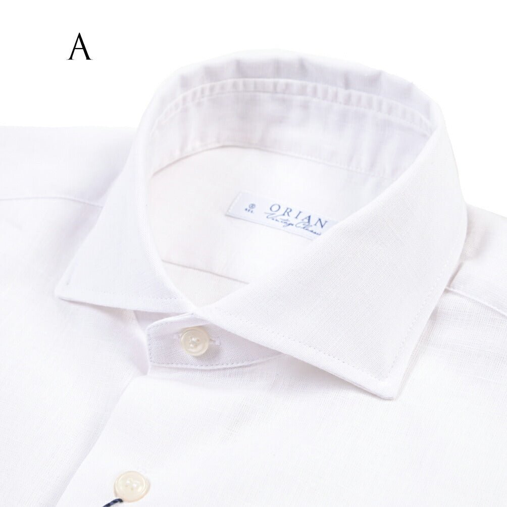 26SS ORIAN コットン100% ホリゾンタルカラードレスシャツ / Vintage Classic A. ホワイト 38 | GUARDAROBA MILANO OFFICIAL STORE