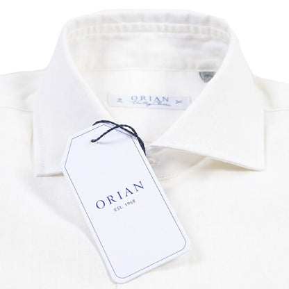 26SS ORIAN リネン混コットン ホリゾンタルカラードレスシャツ / Vintage Classic A.ホワイト 38 | GUARDAROBA MILANO OFFICIAL STORE