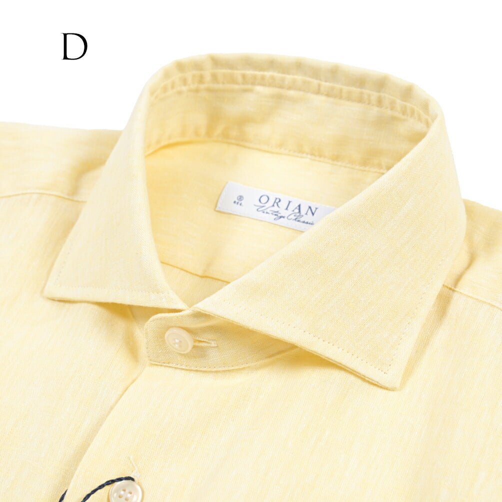26SS ORIAN リネン混コットン ホリゾンタルカラードレスシャツ / Vintage Classic A.ホワイト 38 | GUARDAROBA MILANO OFFICIAL STORE