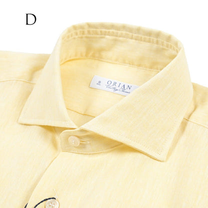 26SS ORIAN リネン混コットン ホリゾンタルカラードレスシャツ / Vintage Classic A.ホワイト 38 | GUARDAROBA MILANO OFFICIAL STORE