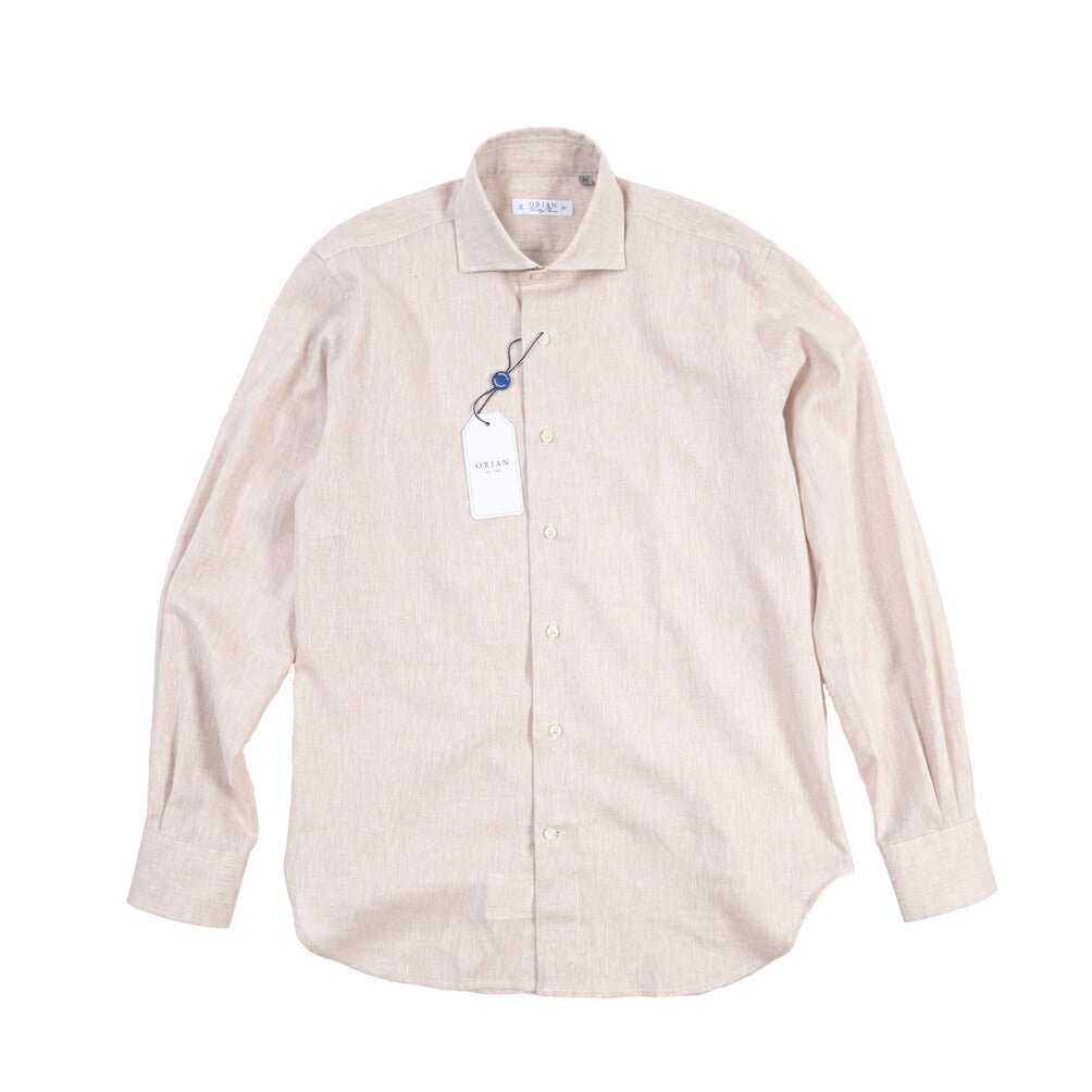 26SS ORIAN リネン混コットン ホリゾンタルカラードレスシャツ / Vintage Classic A.ホワイト 38 | GUARDAROBA MILANO OFFICIAL STORE
