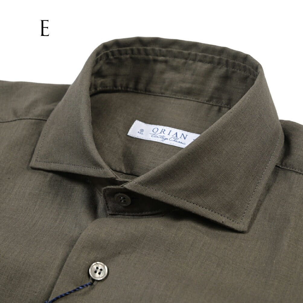 26SS ORIAN リネン混コットン ホリゾンタルカラードレスシャツ / Vintage Classic A. ホワイト 38 | GUARDAROBA MILANO OFFICIAL STORE