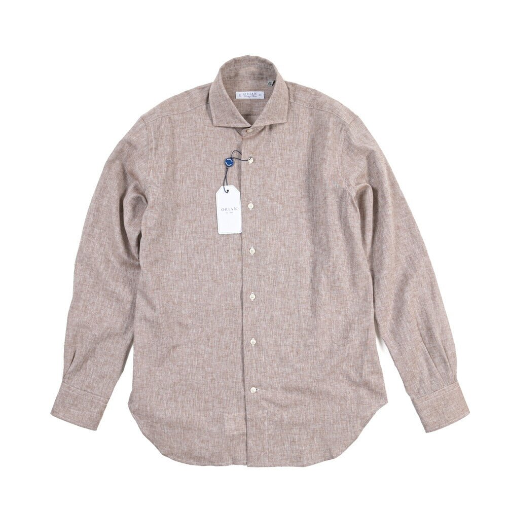 26SS ORIAN リネン混コットン ホリゾンタルカラードレスシャツ / Vintage Classic A. ホワイト 38 | GUARDAROBA MILANO OFFICIAL STORE