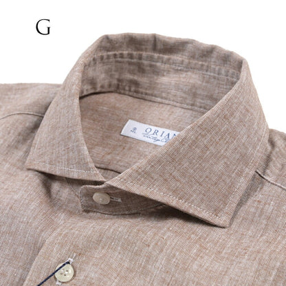 26SS ORIAN リネン混コットン ホリゾンタルカラードレスシャツ / Vintage Classic A. ホワイト 38 | GUARDAROBA MILANO OFFICIAL STORE