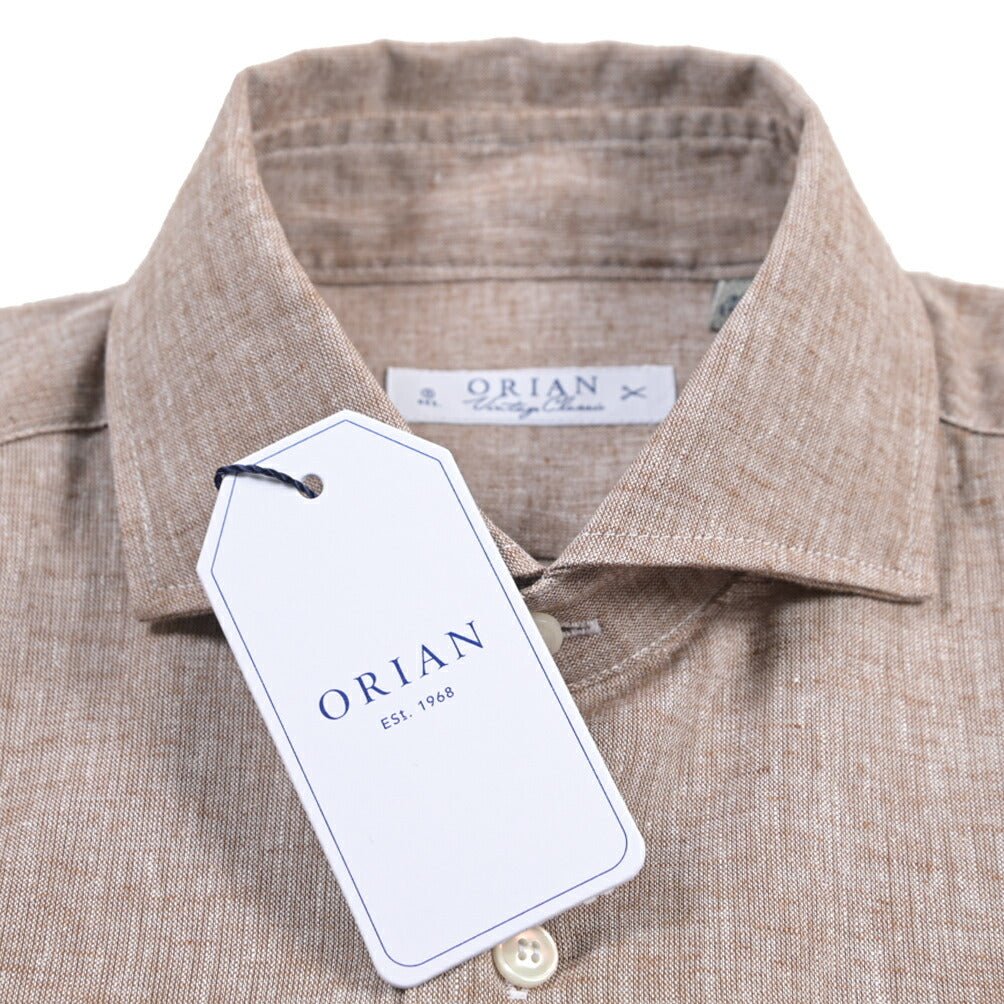 26SS ORIAN リネン混コットン ホリゾンタルカラードレスシャツ / Vintage Classic A. ホワイト 38 | GUARDAROBA MILANO OFFICIAL STORE