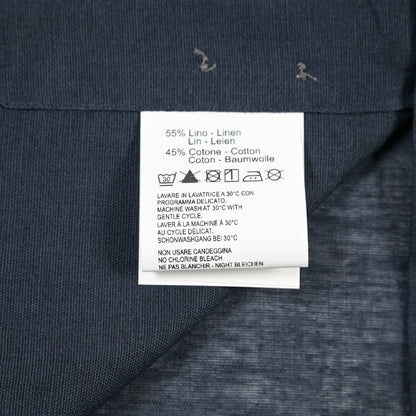 26SS ORIAN リネン混コットン ホリゾンタルカラードレスシャツ / Vintage Classic A. ネイビー 38 | GUARDAROBA MILANO OFFICIAL STORE