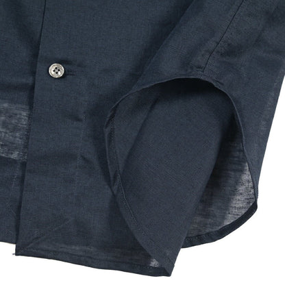 26SS ORIAN リネン混コットン ホリゾンタルカラードレスシャツ / Vintage Classic A. ネイビー 38 | GUARDAROBA MILANO OFFICIAL STORE