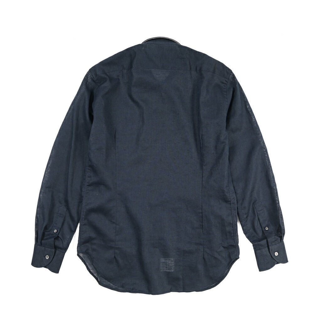 26SS ORIAN リネン混コットン ホリゾンタルカラードレスシャツ / Vintage Classic A. ネイビー 38 | GUARDAROBA MILANO OFFICIAL STORE