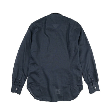26SS ORIAN リネン混コットン ホリゾンタルカラードレスシャツ / Vintage Classic A. ネイビー 38 | GUARDAROBA MILANO OFFICIAL STORE