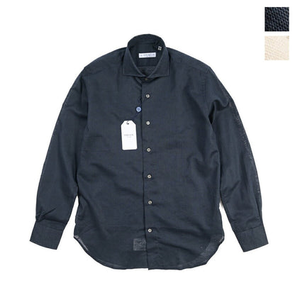 26SS ORIAN リネン混コットン ホリゾンタルカラードレスシャツ / Vintage Classic A. ネイビー 38 | GUARDAROBA MILANO OFFICIAL STORE