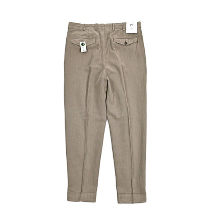 26SS PT TORINO CARROT FIT リヨセル混リネンコットン ツータックスラックス｜436449-44｜GUARDAROBA MILANO OFFICIAL STORE