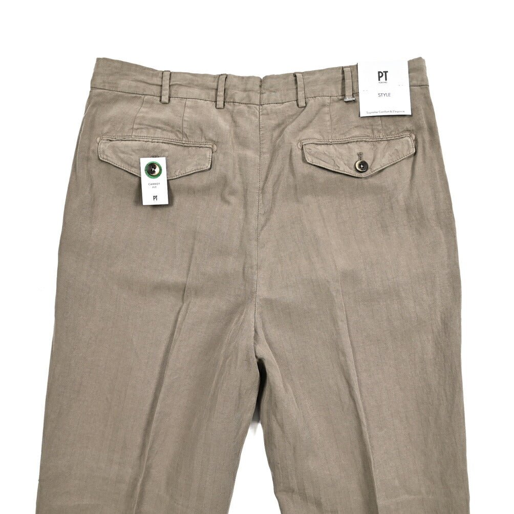26SS PT TORINO CARROT FIT リヨセル混リネンコットン ツータックスラックス｜436449-44｜GUARDAROBA MILANO OFFICIAL STORE