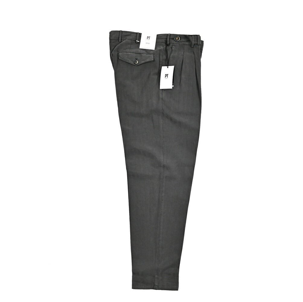 26SS PT TORINO CARROT FIT リヨセル混リネンコットン ツータックスラックス｜436474-44｜GUARDAROBA MILANO OFFICIAL STORE