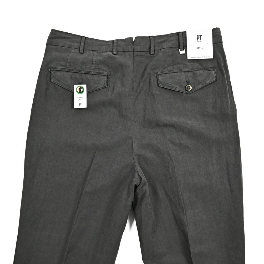 26SS PT TORINO CARROT FIT リヨセル混リネンコットン ツータックスラックス｜436474-44｜GUARDAROBA MILANO OFFICIAL STORE
