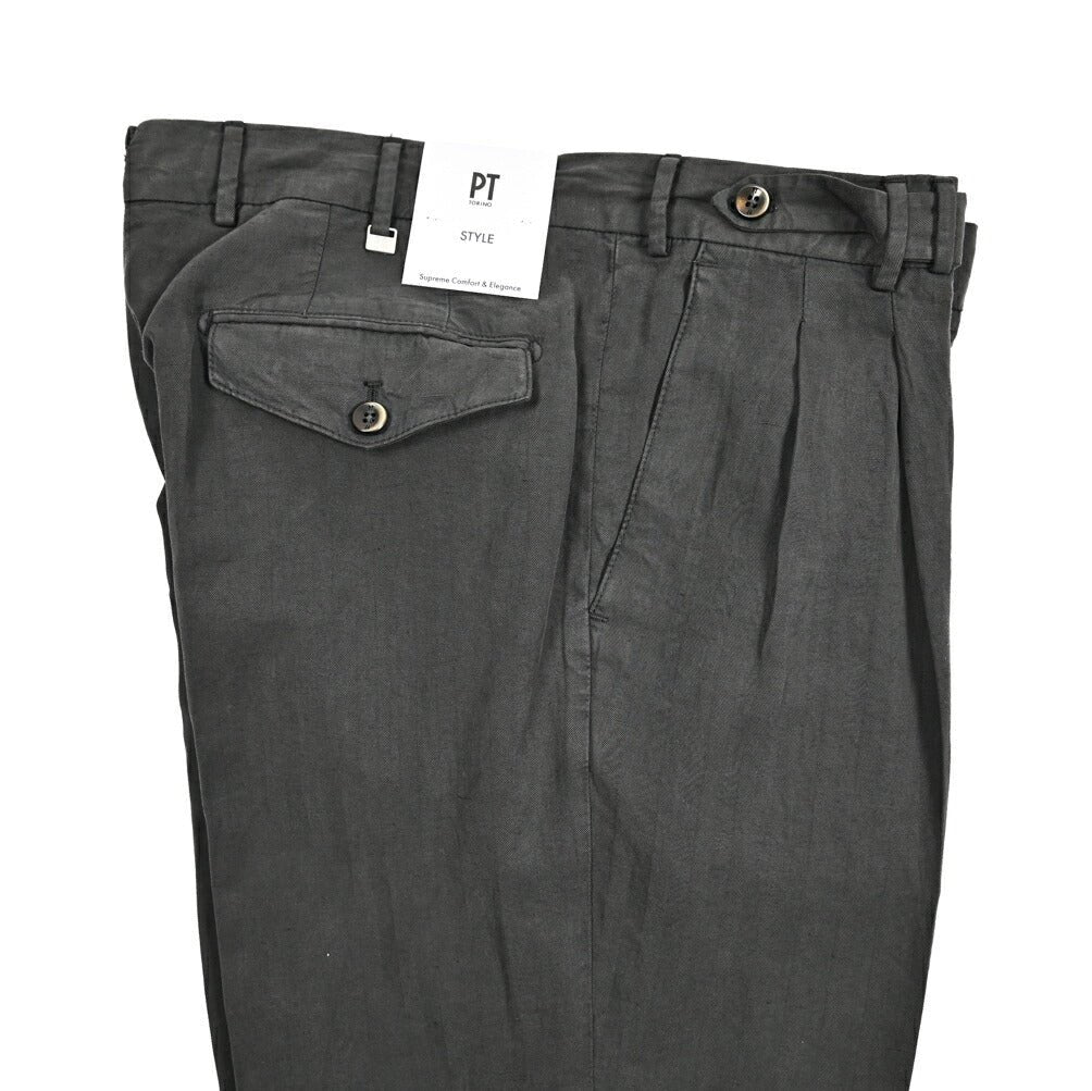 26SS PT TORINO CARROT FIT リヨセル混リネンコットン ツータックスラックス｜436474-44｜GUARDAROBA MILANO OFFICIAL STORE