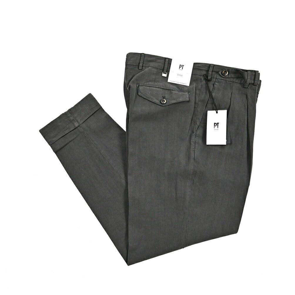 26SS PT TORINO CARROT FIT リヨセル混リネンコットン ツータックスラックス｜436474-44｜GUARDAROBA MILANO OFFICIAL STORE