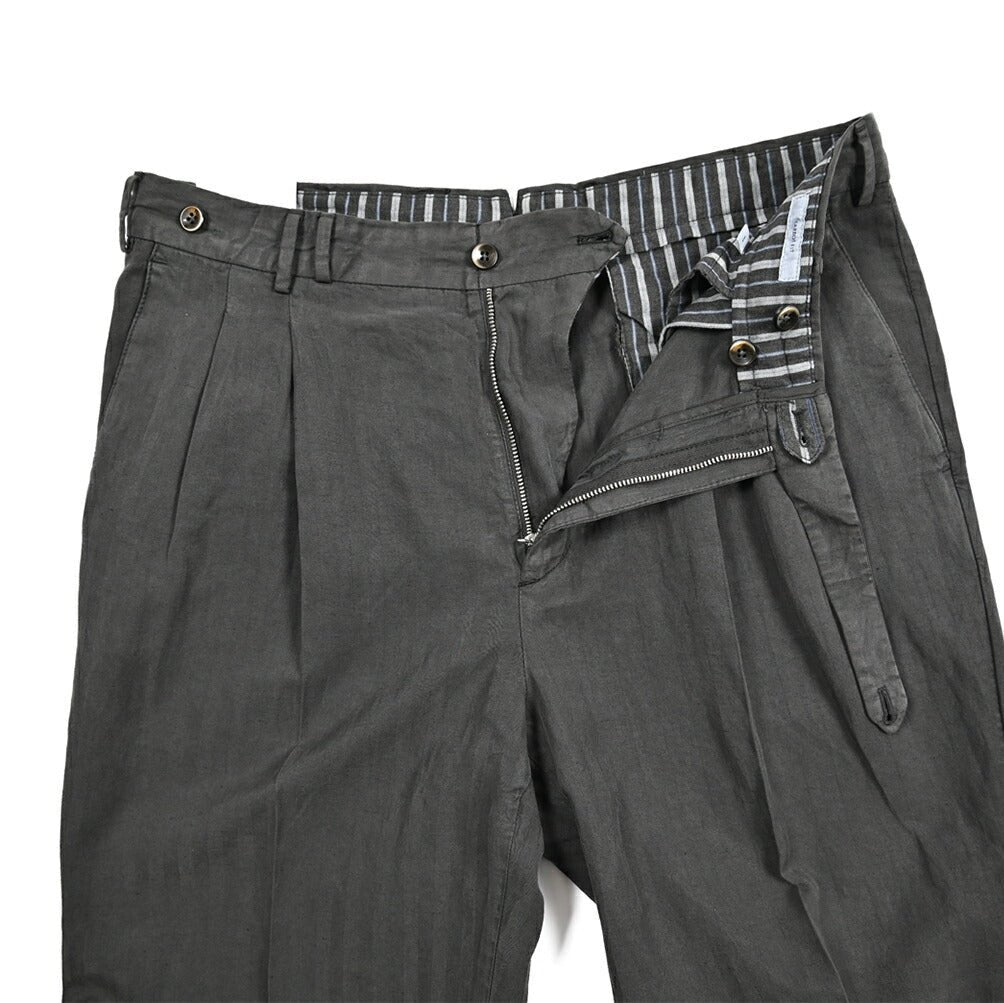 26SS PT TORINO CARROT FIT リヨセル混リネンコットン ツータックスラックス｜436474-44｜GUARDAROBA MILANO OFFICIAL STORE