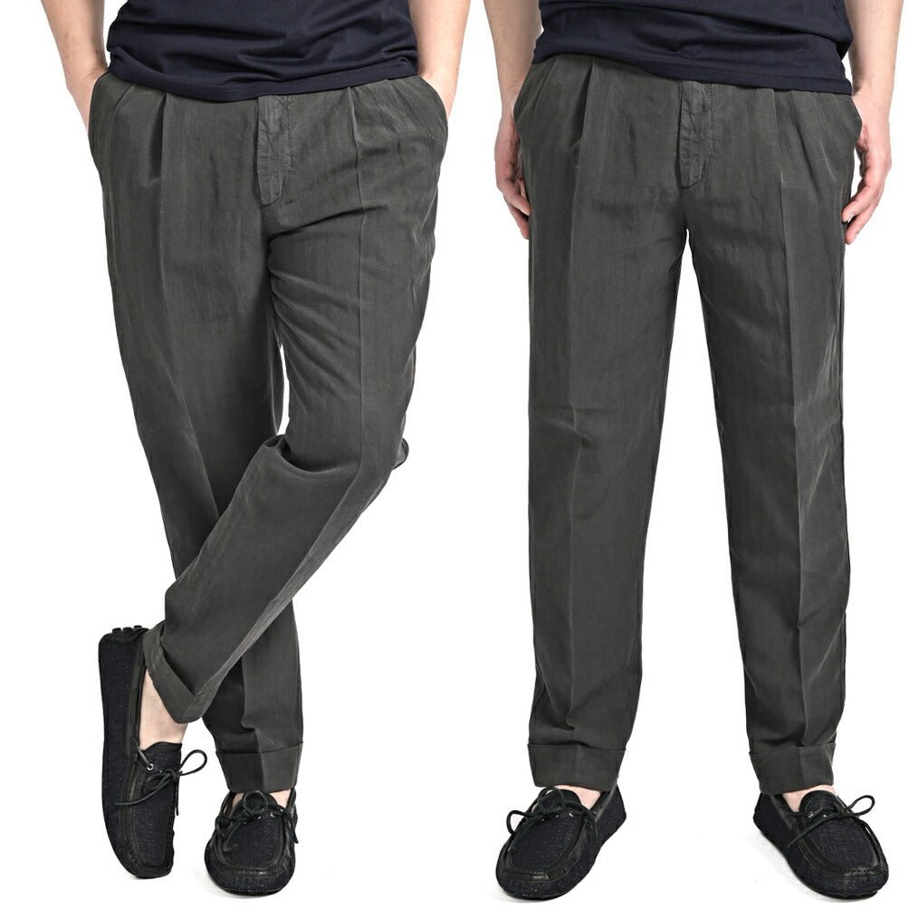 26SS PT TORINO CARROT FIT リヨセル混リネンコットン ツータックスラックス｜436474-44｜GUARDAROBA MILANO OFFICIAL STORE
