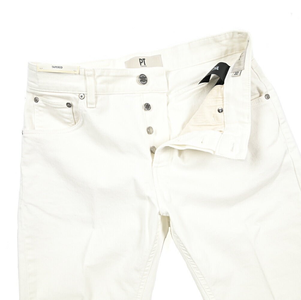 26SS PT TORINO DENIM "REGGAE" ストレッチデニム テーパードジーンズ ホワイト 28 | GUARDAROBA MILANO OFFICIAL STORE