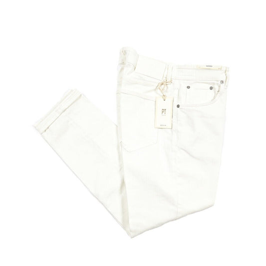 26SS PT TORINO DENIM "REGGAE" ストレッチデニム テーパードジーンズ ホワイト 28 | GUARDAROBA MILANO OFFICIAL STORE