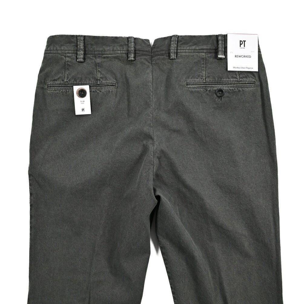 26SS PT TORINO ReWorked "E - SLIM FIT" ストレッチコットン ノータックスリムパンツ グレー 44 | GUARDAROBA MILANO OFFICIAL STORE